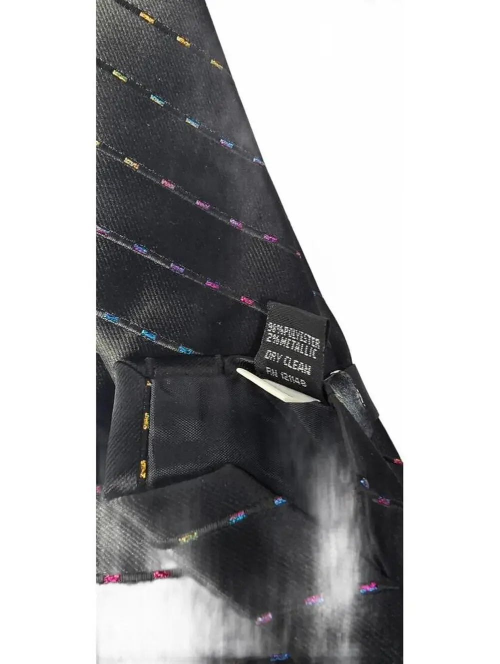 Van Heusen Men's Silk Ties Set of 2 - Black Multicolor & Gray Checkered Patterns